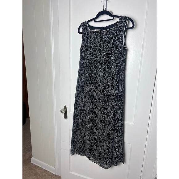 Vintage Talbots Women's Sleeveless Square Neck Polka Dot Flowy Midi Dress SZ 16 - Picture 1 of 6